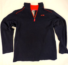 Champion Kids Quarter Zip Boys Fleece Pullover C9 Blue Orange L 12/14