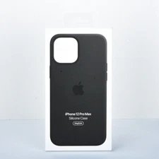 Genuine Apple iPhone 12 Pro Max Silicone Case Cover with MagSafe - Black New