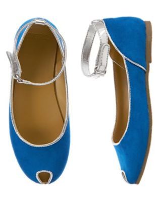 NWT Gymboree Seaside Stroll Blue  Dress Shoes Peep Toe Flats 9  10 11 13 Girl