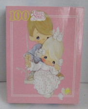 VINTAGE 80's Golden Precious Moments Boy Girl Swing 100 pc Puzzle NIB