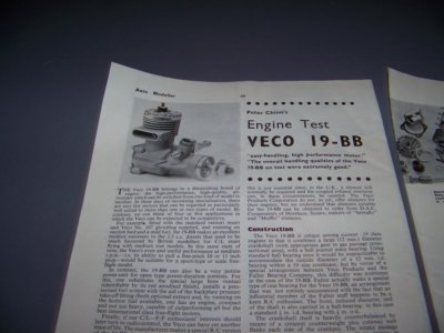 VINTAGE..VECO 19-BB AIRCRAFT R/C ENGINE.1-VIEWS/GRAPHS/SPECS..RARE