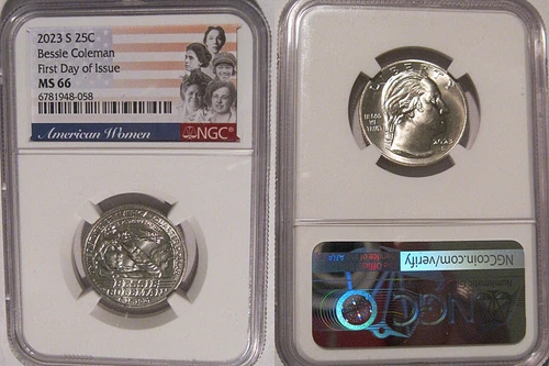 2023 S Bessie Coleman 25c NGC MS66 American Women Quarter FIRST DAY of ISSUE
