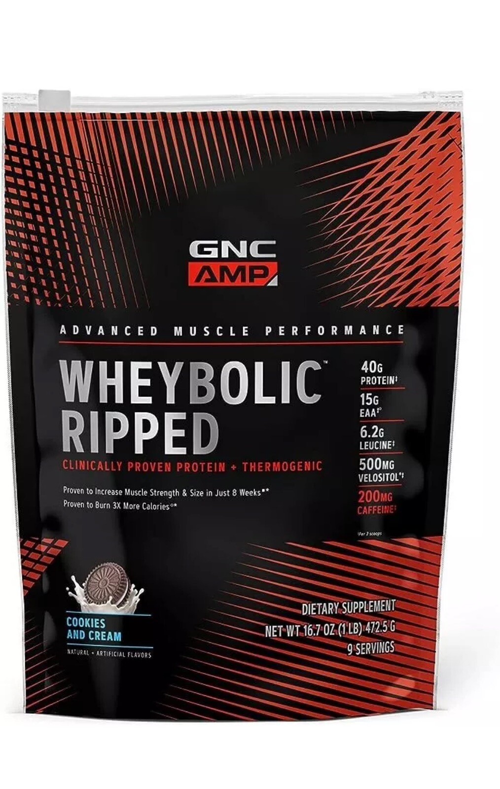 GNC AMP Wheybolic Ripped GlutenFree Whey Protein Powder Cookies and