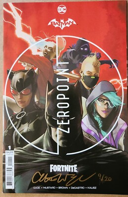 BATMAN FORTNITE ZERO POINT #1 GOLD SIGNED BY CHRISTOS GAGE #9/20 W/COA DC 