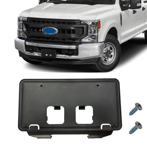Front Bumper License Plate Frame Bracket For 2020-2022 Ford F250 F350 Super Duty