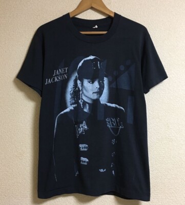 ジャネットジャクソンコンサートTシャツ1990リズムネイションツアー 1990 Janet Jackson Rhythm Nation Tour Shirt Unisex Black