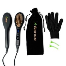 Professional Heated Hair Straightening Brush with Heat Resistant Carry Case
