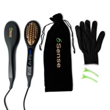 Professional Heated Hair Straightening Brush with Heat Resistant Carry Case