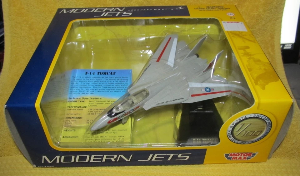 Motor Max Modern Jets Diecast Metal F-14 TOMCAT con soporte de exhibición... Nuevo en caja Foto 3 de 4