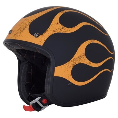 AFX FX-76 MOTO OPEN FACE VINTAGE Casco-fiamma nero opaco/arancio Taglia L |  eBay