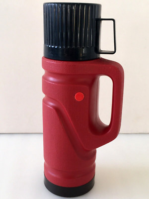 Vintage Rotpunkt Glaskolben Thermoskanne 500 ml rot 80er Jahre Isolierkanne