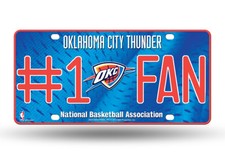OKLAHOMA CITY THUNDER #1 FAN CAR TRUCK LICENSE PLATE NBA BASKETBALL METAL SIGN 