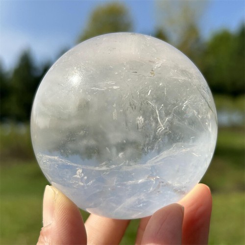 0.9LB Hand Carved Clear quartz Ball Natural Reiki Crystal Sphere Gift XQ2935 - Picture 3 of 12