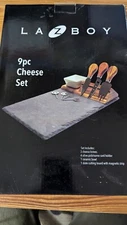 Lazboy 9pc cheese set (incl. slate board, bowl, utensils) - NEW