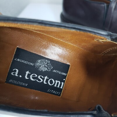 A. Testoni Slip on Loafers Casual Brown Leather Shoes UK 7  display picture 1
