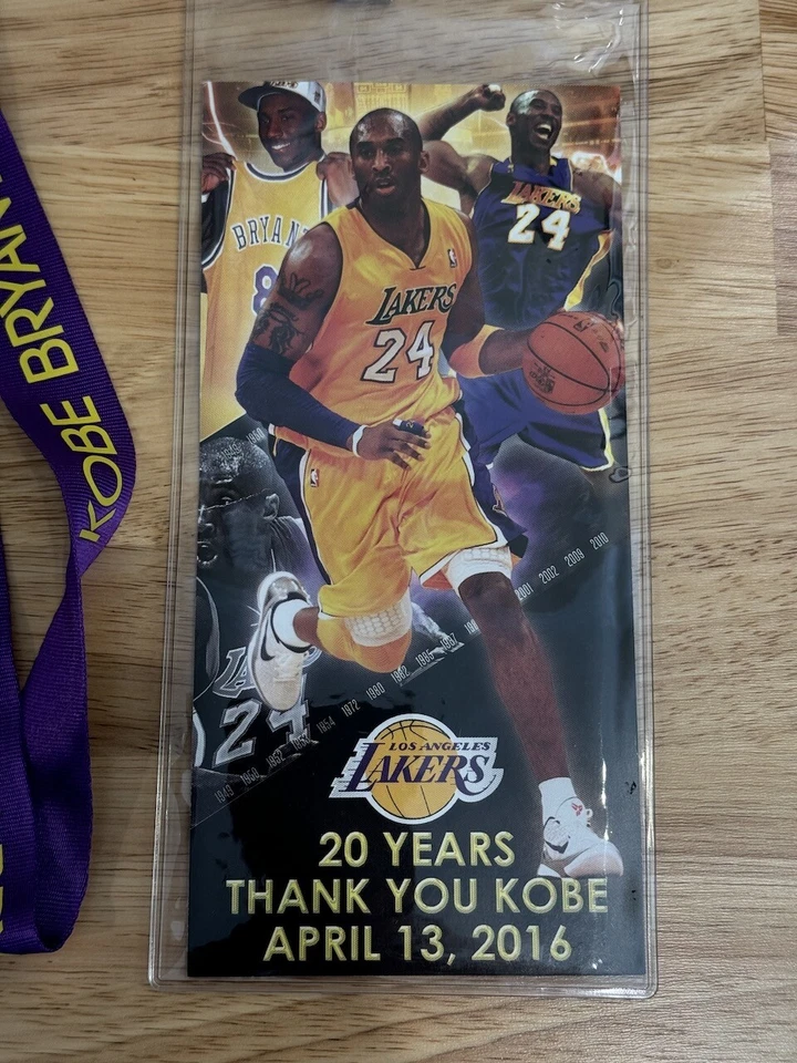 Коби Брайант последние игры 04/13/2016 - ремень / билет заглушка держатель / карта ограниченного - Изображение 2 из 3