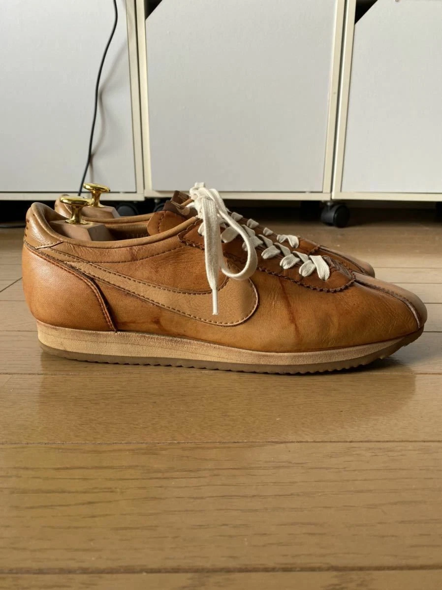 NIKE Le Village Brown Men's Sneakers size US10H Made in USA 80s Vintage Used