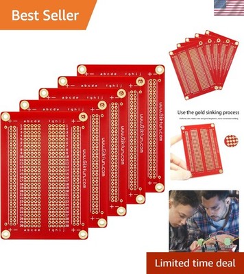 Pack of 5 Pro Gold Solderable Breadboards - Durable PCB DIY Kit for Arduino