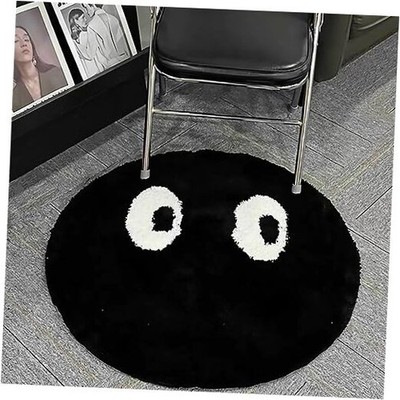  Nursery Rug - Funny Cute Eyes Decor for Kids, Black and White Accent Throw 