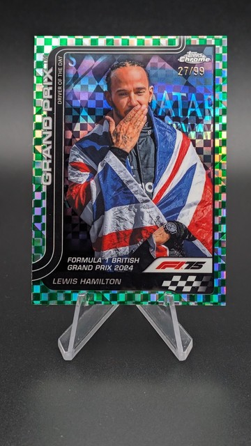 #/99 2025 Topps Chrome F1 LEWIS HAMILTON GP DoD GREEN CHECKER #/99 British GP