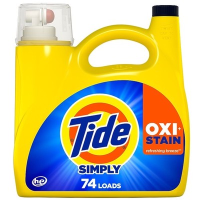 Tide Simply OXI + Stain Refreshing Breeze HE Laundry Detergent 74 Loads 105fl oz