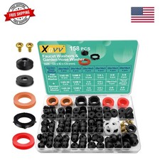 158 Pcs Faucet Rubber Washers and Garden Hose Gasket Assortment Kit for Assor...