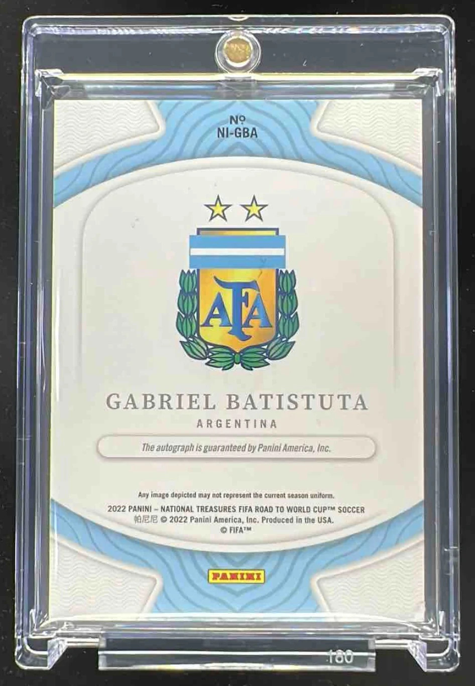 2022 National Treasures National Archives Ink Ruby Gabriel Batistuta Auto /15 view 2