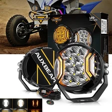 AUXBEAM 5" LED Pods Work Driving Fog Lights w/Amber DRL For Polaris RZR Pro XP