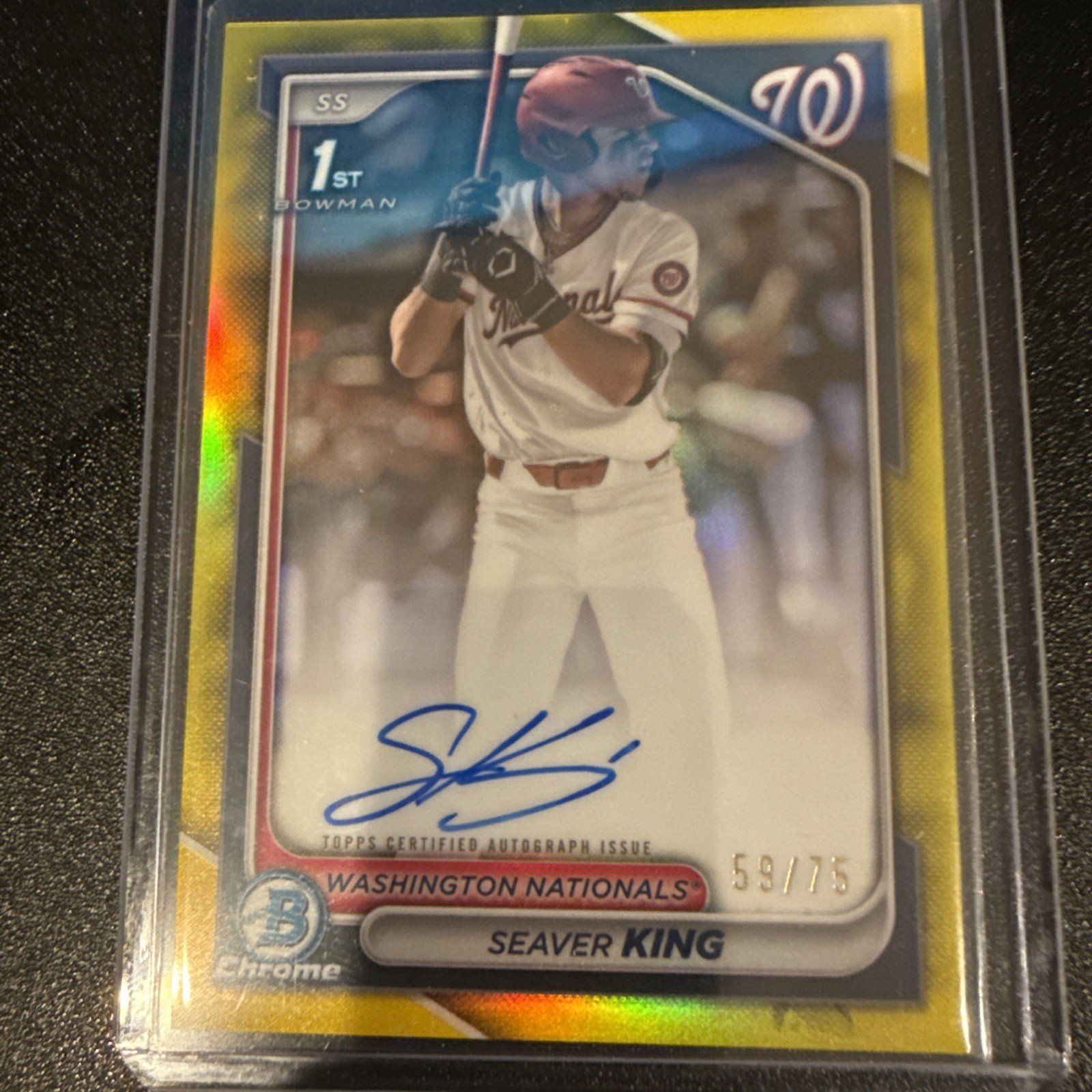 2024 Bowman Draft Chrome 1st SEAVER KING True Yellow /75 Auto SSP Nationals 