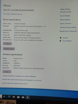 hp z2 g4 sff workstation 2tb HHD 32g Ram