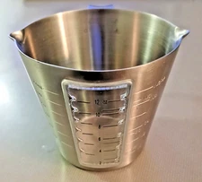 Vtg Amco 18/8 Stainless Steel Measuring Cup With Window 2 Cups Double Spout 8310