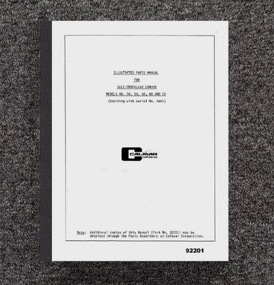  48 50 56 58 68 76 SERVICE PARTS MANUAL FITS CONDOR LIFT 92201 - PAPER MANUAL