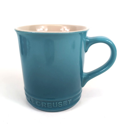 Le Creuset Stoneware London 12 oz Coffee Tea Mug Ombre Caribbean Teal Turquoise