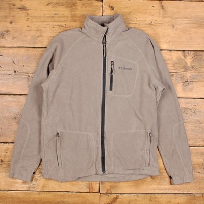 Columbia Fleecejacke M Herren 00s beige Outdoor Wandern warm Lagenlook taupe