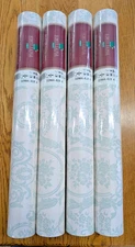 EMILIANA Vtg Floral Wall-Covering/Vinyl Pre-Pasted Wallpaper ITALY Lot of 4 Roll