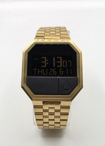 Nixon The Re-Run Digital Watch - All Gold / Stainless Steel - Robot Rock Edition