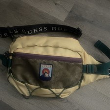 Vintage GUESS Fanny Crossbody Waist Bag Yellow Purple Teal RARE FIND