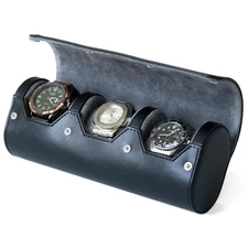 watch box organizer for mens watch case travel roll Portable 3 Watch Display ...