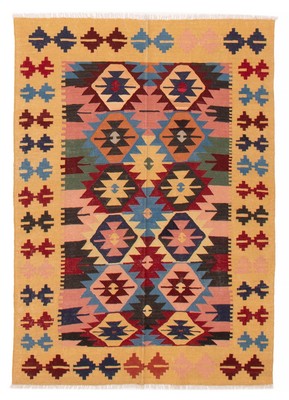 Vintage Hand Woven Traditional Kilim Rug 4'10'' x 6'4'' Oriental Wool Carpet