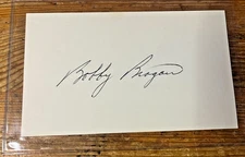 Bobby Bragan Signed Index Card Autographed MLB Baseball Player