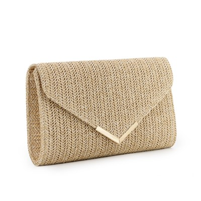 #ad #ad Straw Clutch Purse Raffia Rattan Summer Evening Bag Woven Beach Handbags for ...