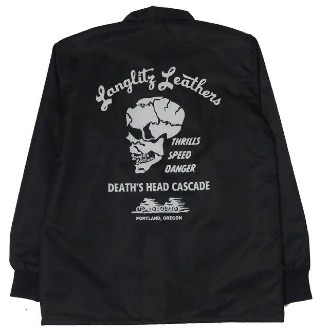 LANGLITZ LEATHERS Nylon Jacket Black Windbreaker Biker Water