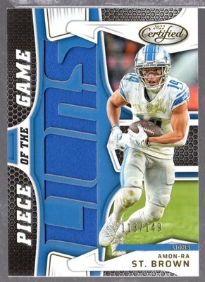 Amon-Ra St. Brown 2022 Panini Certified #PG-ASB Piece of the Game #/149 JERSEY