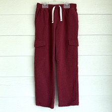 Hanna Andersson 100 Cotton Boys Red Cargo Sweatpants Joggers Lined Size 130