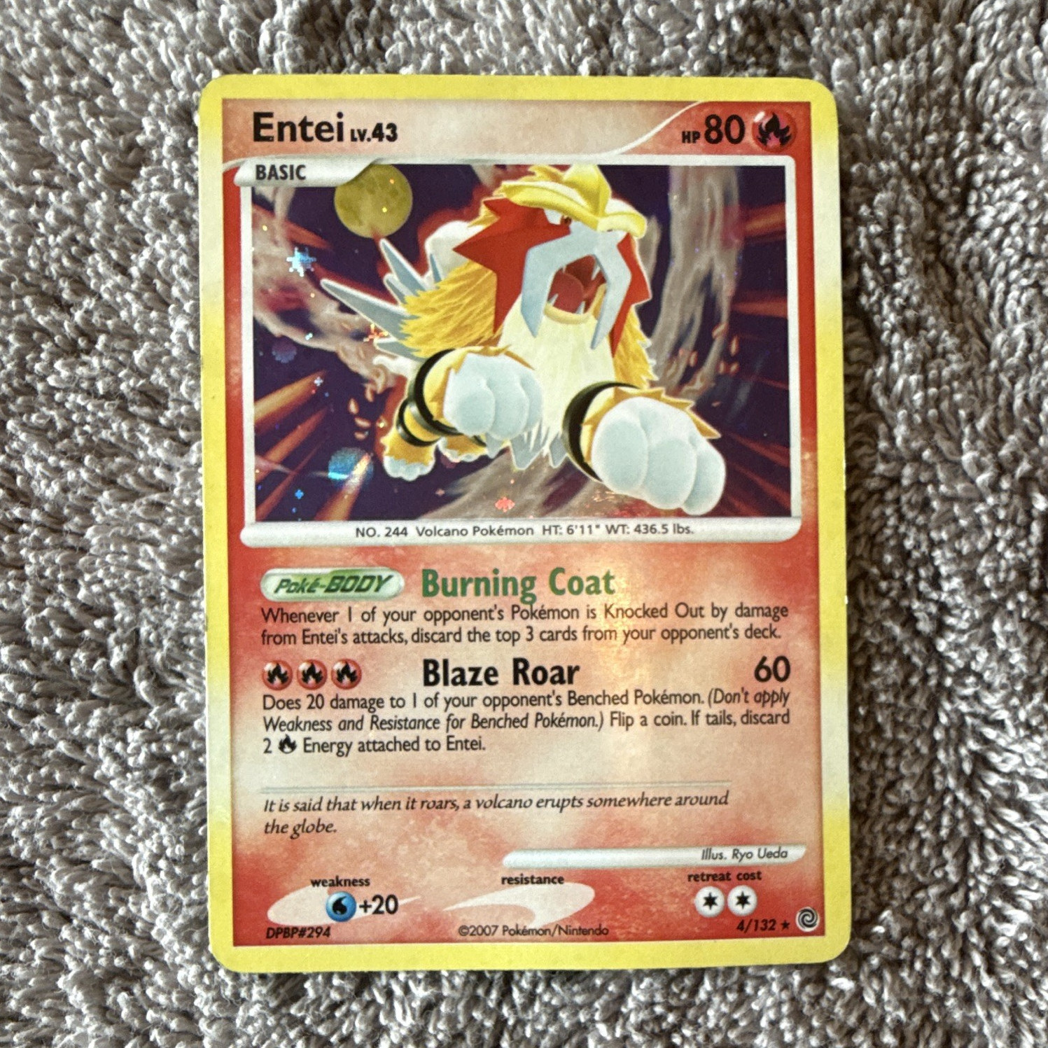 The Pokemon Company Pokemon TCG Entei 4/132 Secret Wonders Holo Rare English