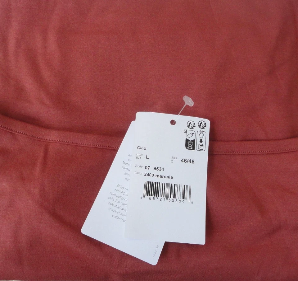 HANRO  L Cleo chemise adjustable spaghetti strap nightgown cotton ~ marsala NWT - Image 4 of 4