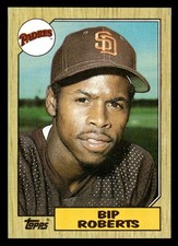 1987 Topps #637 Bip Roberts Rookie Card San Diego Padres. rookie card picture
