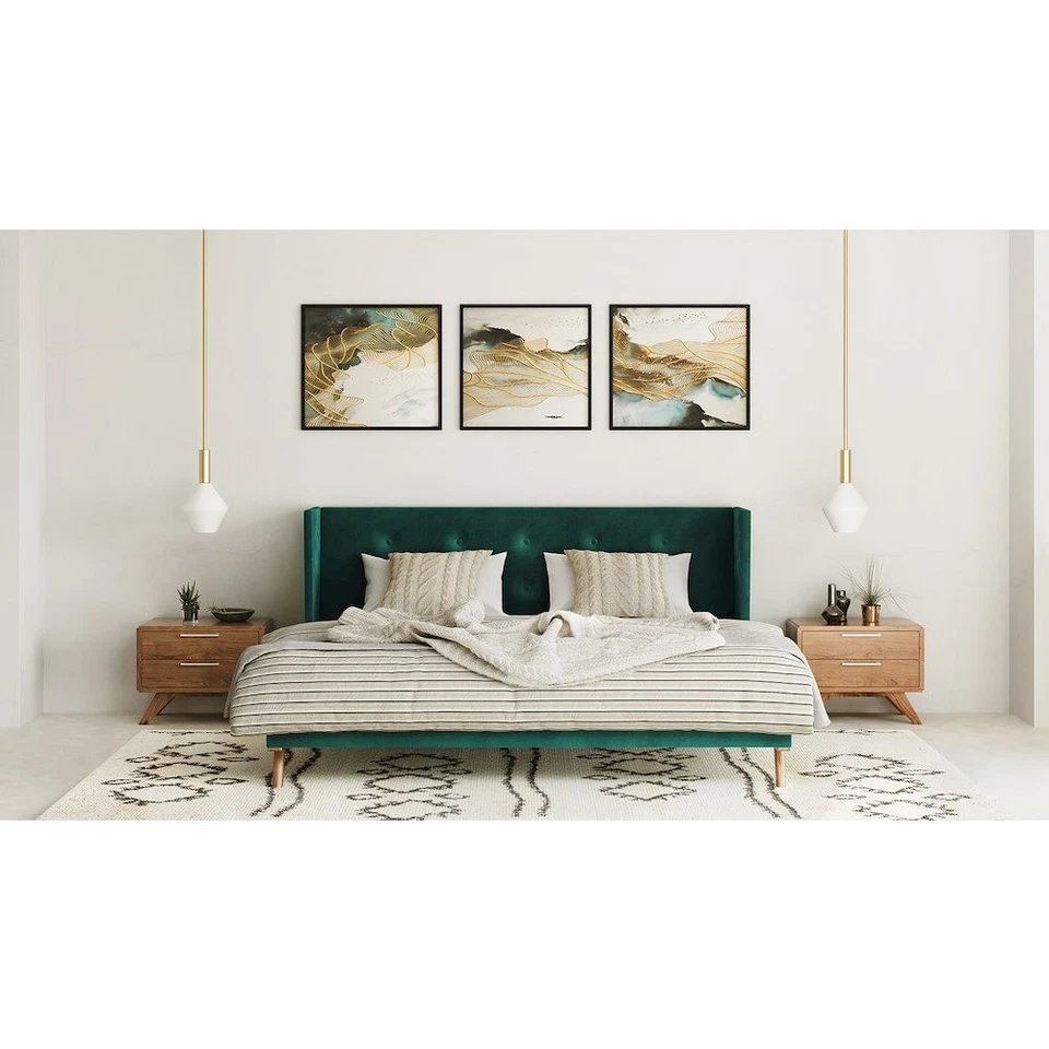 Nova Domus Durango - Cama Queen Moderna Verde y Nogal Foto 4 de 4