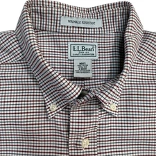 LL Bean Wrinkle Resistant Plaid LS Button Down Shirt Men's 17.5 / 33