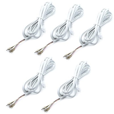 Sscon 5Pcs 6P4C RJ11 to 4 Spade Lug Telephone Cord Cable Connector (White... 
